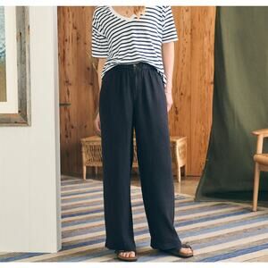 Faherty Black Wide Leg Pants